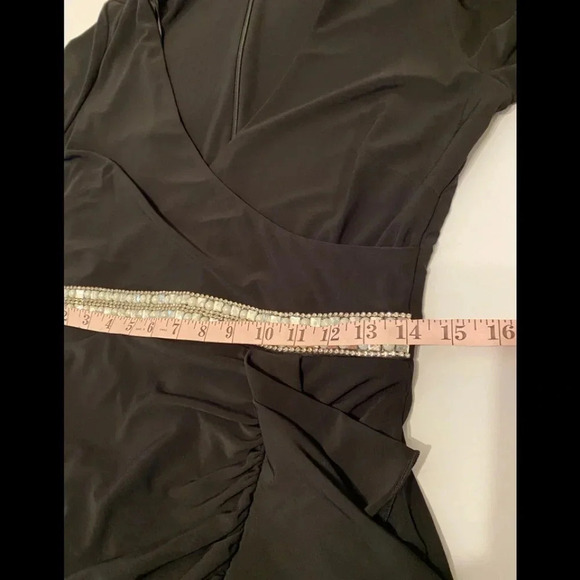 Marina Black Studded Waist Maxi Evening Dress - Picture 7 of 10